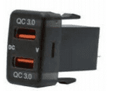 Dual USB QC3 Charger with Voltmeter for Toyota Vigo