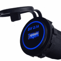 Single 2.1A USB Charger Blue LED Backlit