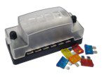 6 Way Block Blade Fuse Box with Negative Bus