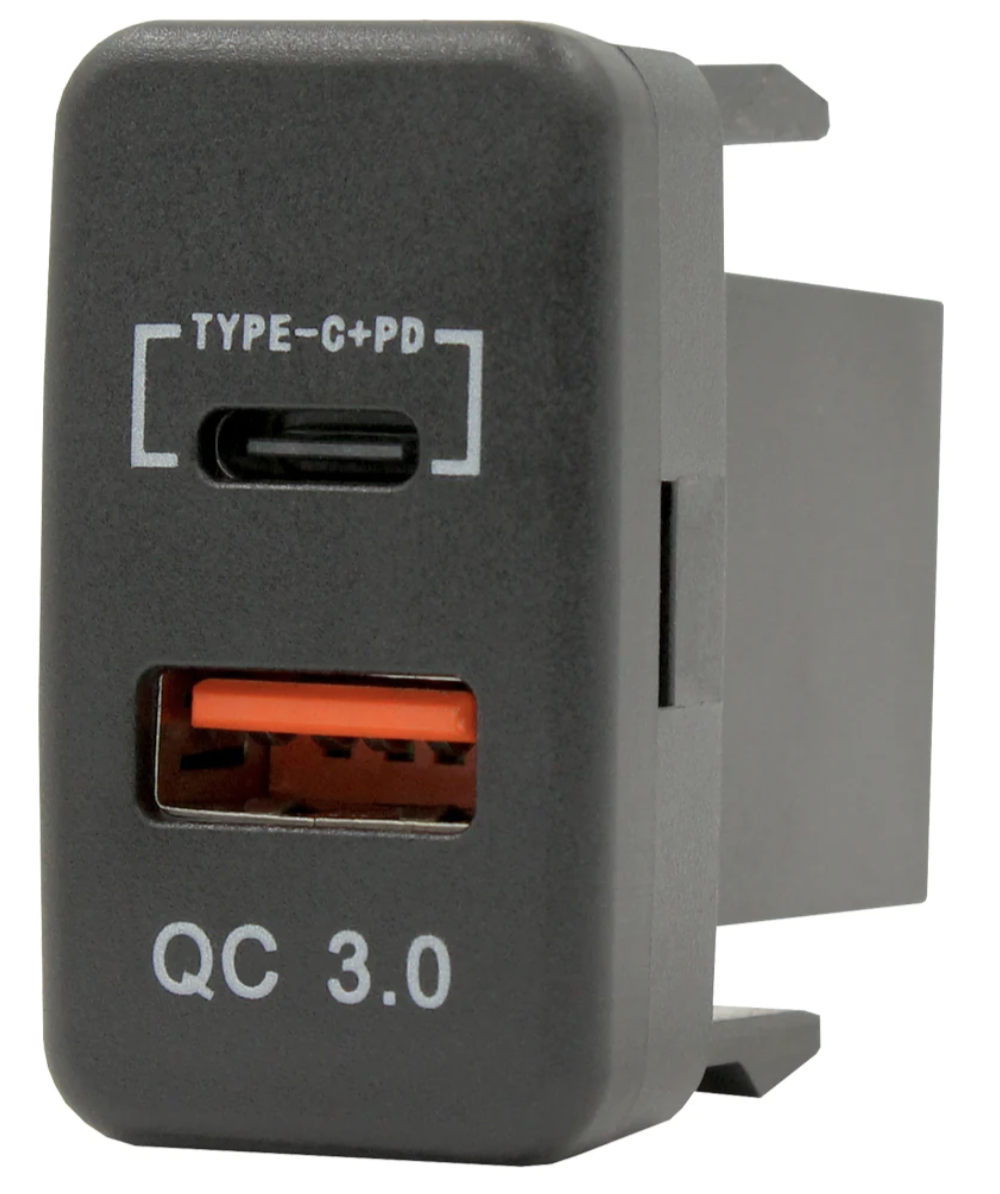 Quick Charge USB and C-Type Charger for Toyota (Revo)