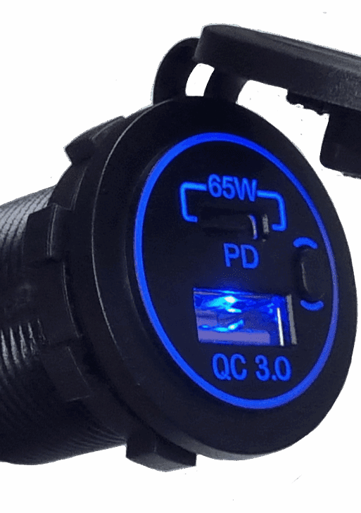 Quick Charge USB and Type C Socket Charger