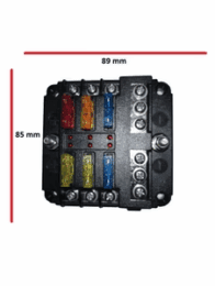 6 Way Fuse Box with Negative Bus