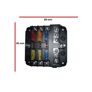 6 Way Fuse Box with Negative Bus