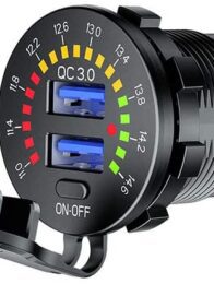 Dual Quick Charge USB Charger and Voltmeter