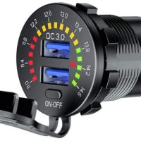 Dual Quick Charge USB Charger and Voltmeter
