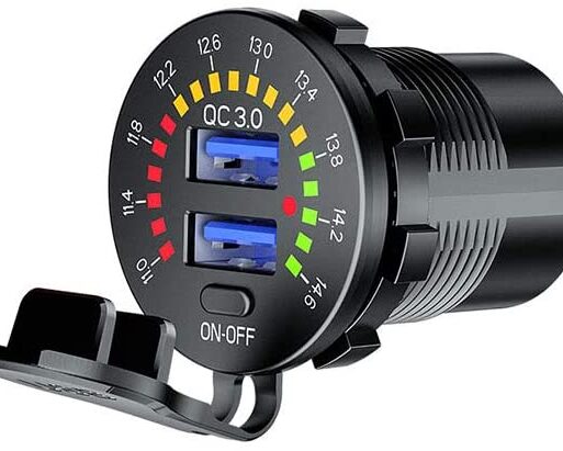 Dual Quick Charge USB Charger and Voltmeter