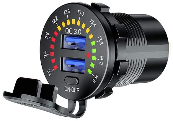 Dual Quick Charge USB Charger and Voltmeter