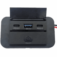 Triple Port Dual PD3 Type C and Single USB QC3 Wall Plate Charger